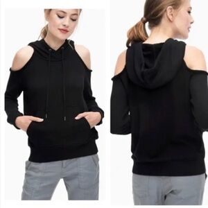 Splendid Jet Black Open Shoulder Hoodie size Large